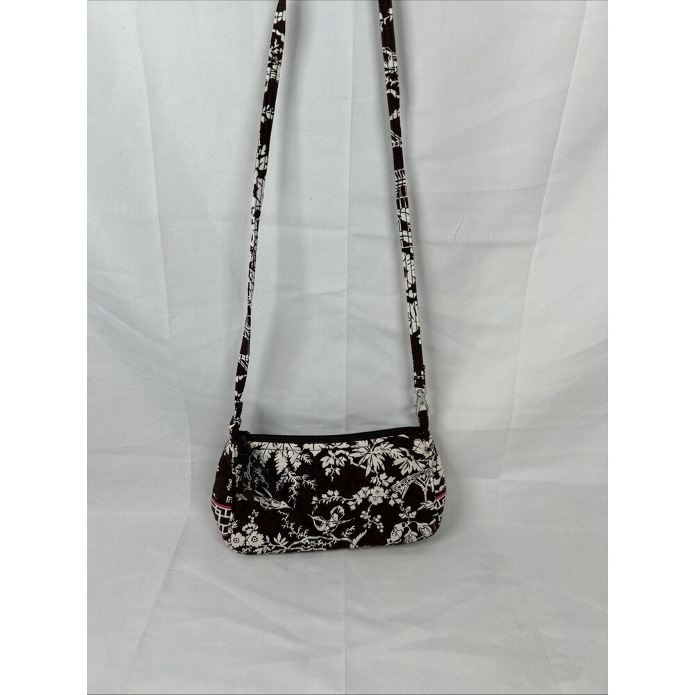 Vera Bradley Imperial Toile Mini Crossbody Purse Brown White
